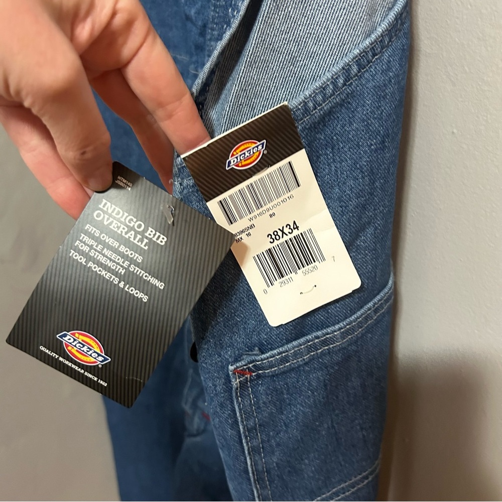 Dickies Indigo Bib Overalls NWT 38x34 - Picture 4 of 7